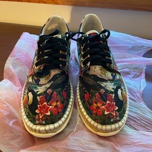Free People Black Floral Jungle Tropical Sneakers EU36 US5.5-6